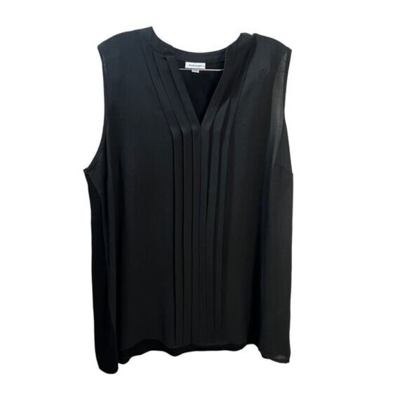 New‎ AVENUE Sleeveless Pleated V-Neck Blouse Size 14/16 - Picture 1 of 4